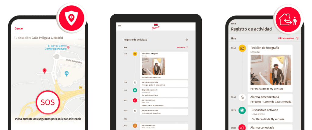 My Verisure: ¿Qué es y cómo funciona?My Verisure es la app oficial de Securitas Direct, diseñada para ofrecer a los usuarios un control total y acceso remoto a sus sistemas de alarma Verisure. Gracias a esta herramienta, es posible gestionar y supervisar la seguridad de hogares y negocios de manera rápida, eficiente y en tiempo real.Funciones principales de My Verisure✅ Activación y desactivación de la alarmaControla tu sistema de seguridad desde cualquier lugar con total comodidad y flexibilidad. Para activarla, sigue estos sencillos pasos:1️⃣ Abre la app My Verisure.2️⃣ Pulsa en "Estado de la alarma".3️⃣ Selecciona el modo deseado: Total, Parcial Día o Parcial Noche.✅ Notificaciones en tiempo realRecibe alertas instantáneas sobre cualquier evento relevante, como intrusiones, fallos del sistema o cambios en la configuración de la alarma.✅ Control de accesosGestiona quién puede ingresar a tu propiedad configurando usuarios y permisos específicos para mayor seguridad.✅ Verificación visualAccede a imágenes y videos en tiempo real capturados por las cámaras de seguridad y fotodetectores de Securitas Direct, lo que te permite verificar cualquier incidente al instante.✅ Historial de eventosConsulta un registro detallado de todas las actividades y eventos relacionados con tu sistema de alarma, manteniéndote siempre informado.
